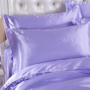Solid nga Kolor nga Silk Polyester Satin Bed Sheets Set Bedding sheet set