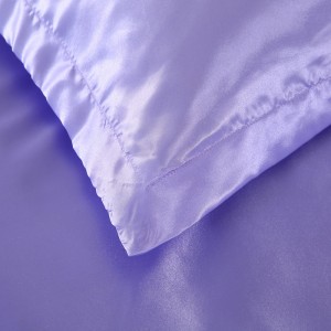 Комплет чаршафи со цврста боја од свилен полиестер Сатен Комплет постелнина