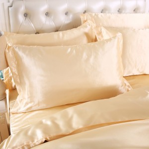 Parure de lit de luxe en Satin soyeux, 4 pièces, avec poche profonde, 1 drap-housse + 1 drap plat + 2 taies d'oreiller