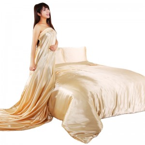 Theko e tlaase e theko e tlaase ea Silk Luxury Satin Sheets Queen/King Bedding Sets, Violet Color Solid Color Bedding Sets