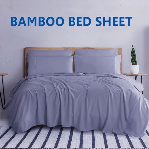 Pemasok OEM/ODM 100% lyocell bambu organik warna solid disesuaikan set tempat tidur seprai selimut selimut