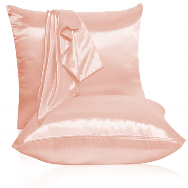 Juego de fundas de almohada de manchas rosas de 20x30, funda de almohada de satén de seda para cabelo y pel