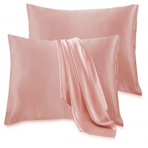 20*30 Pink Stain Pillow case Set Sleeping Eye Blinder Mulberry Throw Silk Satin Pillow Case For Hair And Skin