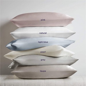 Wholesale 100% 19mm Mulberry Silk Pillowcases bakeng sa Moriri le Letlalo Nature Silk Pillowcases