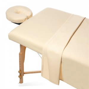 3 Piece Set Massage Table Sheets Set - 100% Natural Paj Rwb Flannel - suav nrog Massage Table Cover, Massage Fitted Sheet, thiab Massage Face Rest Cover