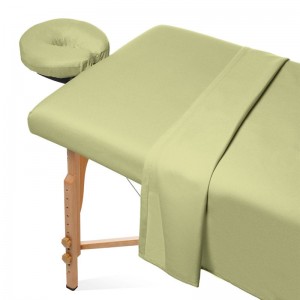 Set de 3 bucăți Set cearșaf pentru masă de masaj – Flanel din bumbac 100% natural – Include husă pentru masă de masaj, cearșaf pentru masaj și husă pentru odihnă facială pentru masaj