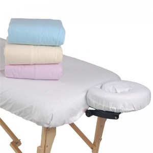 I-3-Piece Microfiber Massage Table Sheet Seti – iPremium yeBedi yoBuso iCover – iquka iFlethi kunye neeShithi eziFakelweyo ezineFace Cradle Cover – White