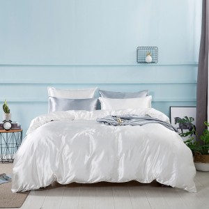 Super Soft Cotton Sateen Weave Embroidery 4Pcs King Full Size Duvet Cover bedding set for hotel