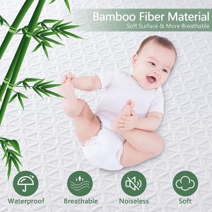 100% imperméable respirant bambou 3D Air tissu refroidissement matelas housse lisse doux silencieux lavable reine taille