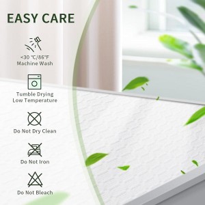 Deep Pocket Waterproof Mattress Protector Queen Size Bamboo 3D Air Fabric Ultra Soft Breathable Cooling Pad Cover