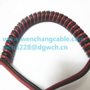 UL21165 TPU elastični kabel Curly kabel spiralni kabel navit kabel PP,PE ali FR-PE izolacija PUR plašč kabel