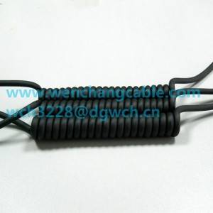 UL21318 TPU tortib olinadigan kabel PUR spiral kabeli o'ralgan kabel