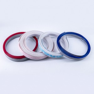 Câble plat en PVC UL2651 couleur gris avec bande rouge