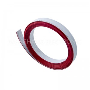 UL2651 AWG28 PVC plakans kabelis pelēkā krāsā ar sarkanu svītru