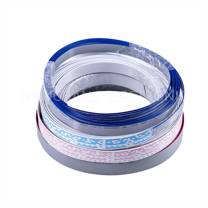 UL2651 PVC Flat Cable Colour Grey with Blue Stripe