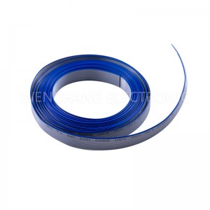 UL2651 PVC Kabel Rata Warna Kelabu dengan Jalur Biru