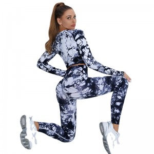 Yoga Sets Ladies Sports Seamless Fitness Long Sleeve Printed Compression Workout Eco Friendly Manufacturer