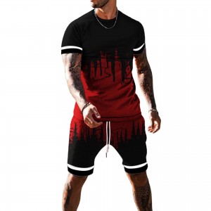 T Shirts And Shorts Set Summer Short Sleeve Customized Logo Printed New Design