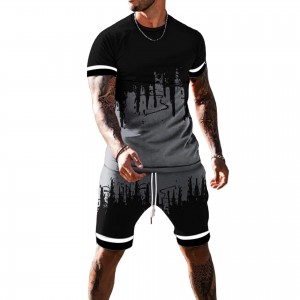 T Shirts And Shorts Set Summer Short Sleeve Customized Logo Printed New Design