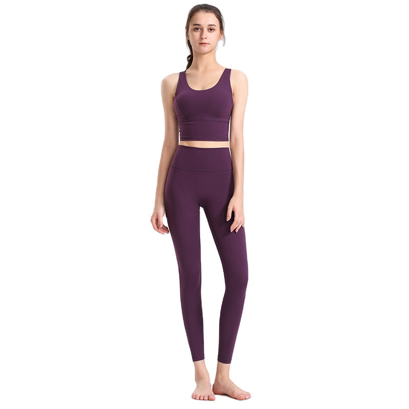OEM Manufacturer Thick Leggings Ladies -
 Tank Top Leggings Set Yoga Women Running Fitness Solid Color Seamless Summer Supplier – Westfox