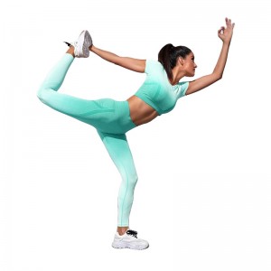 Ombre Yoga Wear Tie Dye Activewear 2 Pcs Seamless Suit New Style Women Clothes Supplier