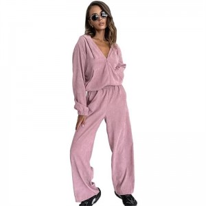 Two Pieces Set Tracksuit For Women Loose Hoodies Joggers Zip Up Running Long Sleeve Autumn Winter