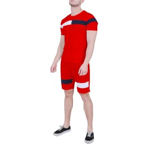 T Shirt Shorts Set For Men Oversized Custom Logo Casual Summer Tracksuit Gym Wholesale