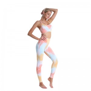 Yoga Sets For Women Tie Dye Seamless Running Training Sports Bra Leggings Factory