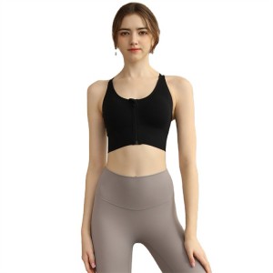 Sports Bra Recyled Women Yoga Running Front Zipper Professional Shockproof Plus Size