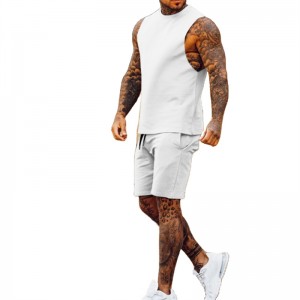 Men Jogging Suit Sleeveless T Shirt Shorts Tank Tops Plus Size Customized
