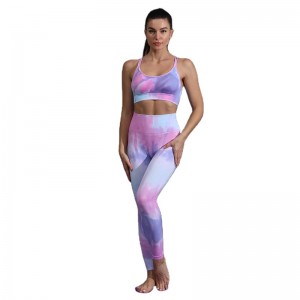 Yoga Sets For Women Tie Dye Seamless Running Training Sports Bra Leggings Factory