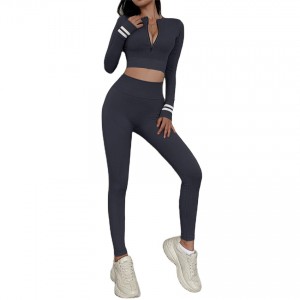 Sport Suits For Women Long Sleeve Crop Top Leggings Seamless Gym Fitness Factory