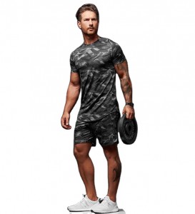 Men Fitness Set T Shirt And Shorts Sportswear Outfit Running Training Gym Training Wear Factory