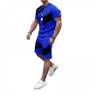 Men T Shirt Set Summer Two Pieces Two Tone Beach Outwear Casual New Arrival