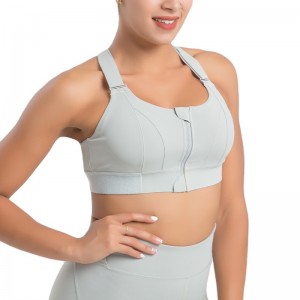 Sports Bra With Zipper Fitness High Impact Adjustable Seamless Self Adhesive Customize