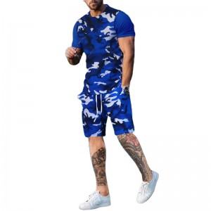 Men Sets Summer Printed Two Pieces T Shirts Shorts Sporting Outerwear Custom