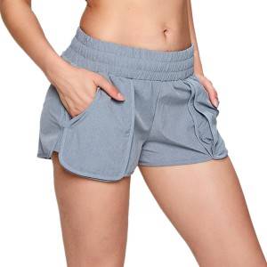 Best quality China High-Grade Fabrics out Pocket Yoga Short Tummy Control Workout Running Athletic High Waist Yoga Shorts