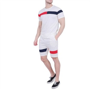 T Shirt Shorts Set For Men Oversized Custom Logo Casual Summer Tracksuit Gym Wholesale