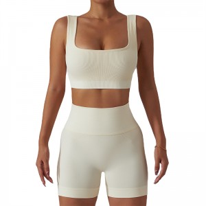 Yoga Suits For Women Two Pieces Fitness Set Gym Running Sports Plus Size Ribbed High Waist Wholesale