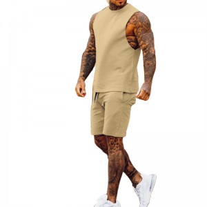 Men Jogging Suit Sleeveless T Shirt Shorts Tank Tops Plus Size Customized