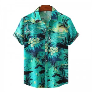 Beach Set For Men Hawaiian Shirt And Shorts Two Piece Short Sleeve Floral New Design