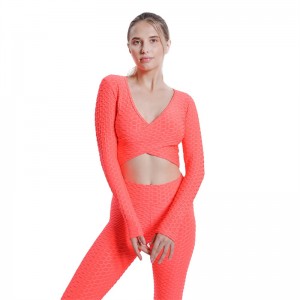 Yoga Set For Women Long Sleeve Fitness Workout Breathable Running Sports Custom Factory
