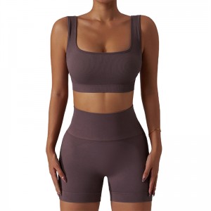 Yoga Suits For Women Two Pieces Fitness Set Gym Running Sports Plus Size Ribbed High Waist Wholesale