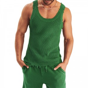 Tank Tops Shorts Set Summer Men Private Label Knitted Sportswear Custom Logo