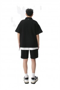 Men Summer Sets Zipper Short Sleeve T Shirt Shorts 2 Pieces Tracksuit Cotton Sports Wholesale