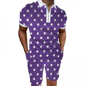 Men Sportswear Polo T Shirt Shorts Outfit 3D Printed Summer Cheap Two Piece Set Custom