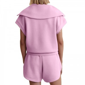 Hoodies Shorts Set Summer Women Two Pieces Sports Suits Jogging Wear Casual Zip Up