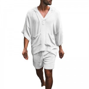 T Shirt Sets For Men Summer Casual 2 Piece Casual Tracksuit Short Sleeve Hoodies Shorts Supplier