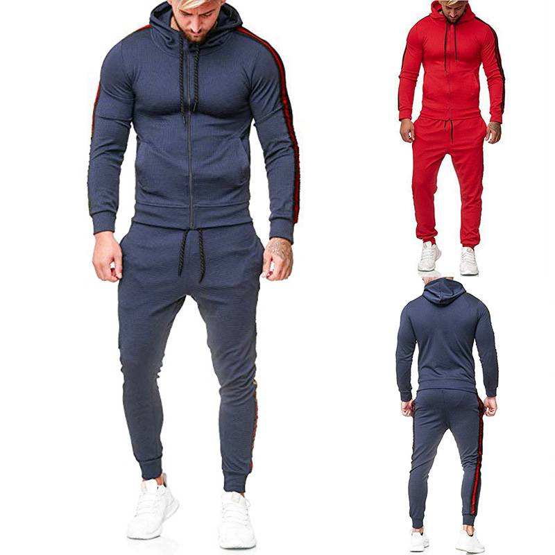 High reputation Short Sleeve Yoga Bra -
 Track Suit Men Side Stripe Sports Wear Blank Cotton Polyester Unbranded – Westfox