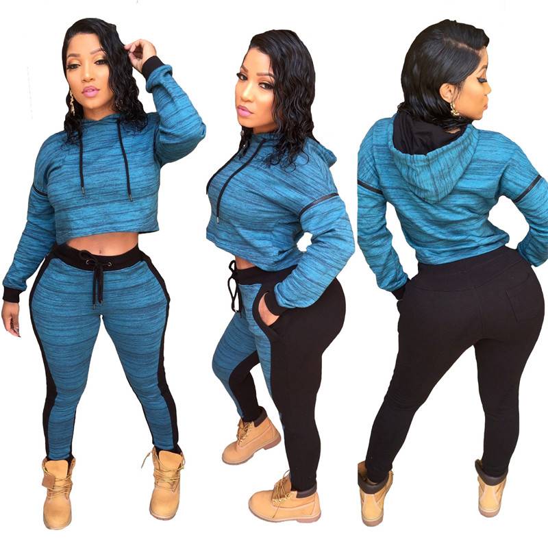 Sexy Women Tracksuit Zipper Long Sleeve Tops Joggers Sports Fashion Plus size Featured Image